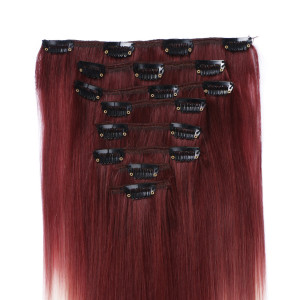 #T30/613 Ombre - Clip-In Hair Extensions / 8 Tressen / Haarverlängerung XXL Komplettset 60 cm - Gewellt