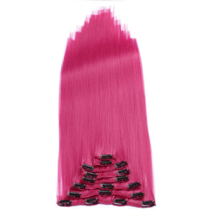 #Violett - Clip-In Hair Extensions / 8 Tressen / Haarverlngerung XXL Komplettset 50 cm - Glatt