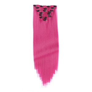 #Violett - Clip-In Hair Extensions / 8 Tressen / Haarverlängerung XXL Komplettset 50 cm - Glatt