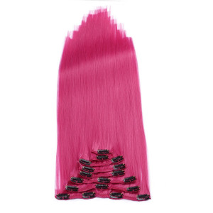 #Violett - Clip-In Hair Extensions / 8 Tressen / Haarverlängerung XXL Komplettset 50 cm - Glatt