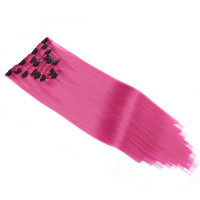 #Violett - Clip-In Hair Extensions / 8 Tressen / Haarverlängerung XXL Komplettset 50 cm - Glatt