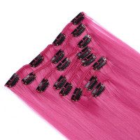 #Violett - Clip-In Hair Extensions / 8 Tressen / Haarverlängerung XXL Komplettset 50 cm - Glatt