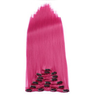 #Violett - Clip-In Hair Extensions / 8 Tressen / Haarverlängerung XXL Komplettset 50 cm - Glatt
