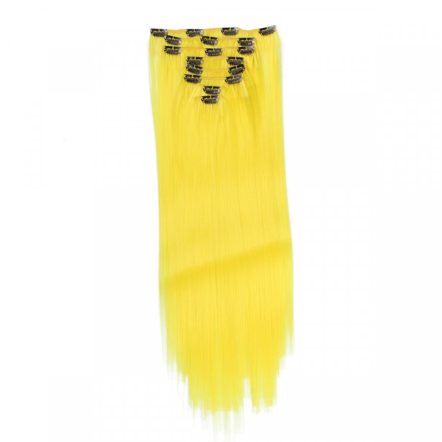 Clip-In Extensions Yellow aus Thermofiber-Synthetikhaar