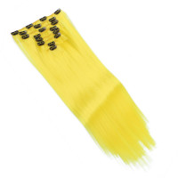 #Yellow - Clip-In Hair Extensions / 8 Tressen / Haarverlängerung XXL Komplettset
