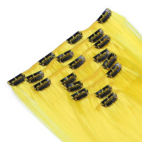 #Yellow - Clip-In Hair Extensions / 8 Tressen / Haarverlängerung XXL Komplettset