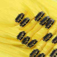 #Yellow - Clip-In Hair Extensions / 8 Tressen / Haarverlängerung XXL Komplettset