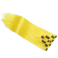 #Yellow - Clip-In Hair Extensions / 8 Tressen / Haarverlängerung XXL Komplettset