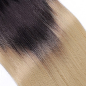 #1B/24 Ombre - Clip-In Hair Extensions / 8 Tressen / Haarverlängerung XXL Komplettset 50 cm - Glatt