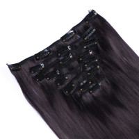 #1B/24 Ombre - Clip-In Hair Extensions / 8 Tressen / Haarverlängerung XXL Komplettset 50 cm - Glatt