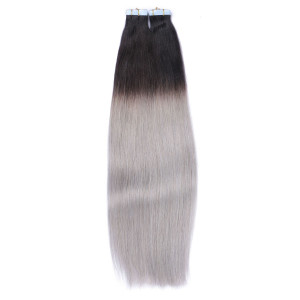 10 x Tape In - 1b/Silver Ombre - Hair Extensions - 2,5g - NOVON EXTENTIONS
