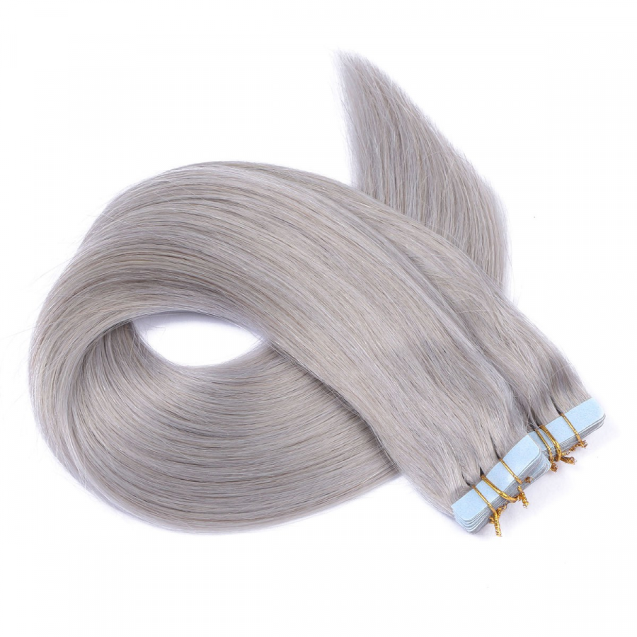 10 x Tape In Silver Hair Extensions 2,5g NOVON EXTENTIONS 50