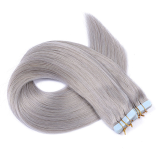 10 x Tape In - Silver - Hair Extensions - 2,5g - NOVON EXTENTIONS 50 cm