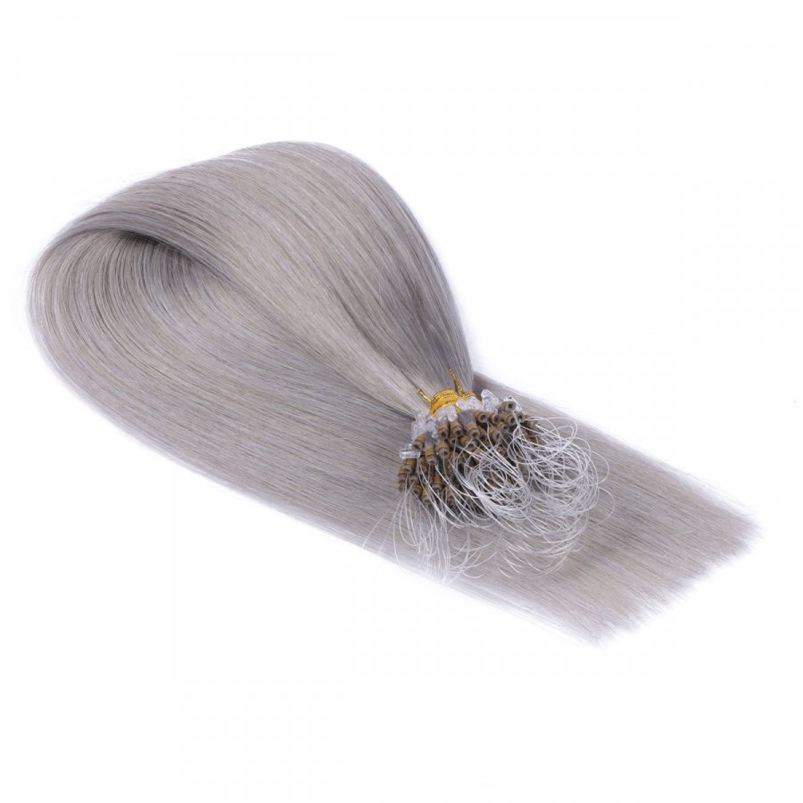 Microring Extensions Silber aus Remy-Echthaar