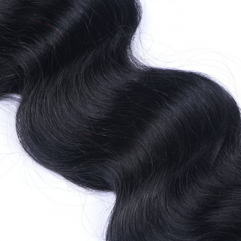 10 x Tape In - 1 Schwarz - GEWELLT Hair Extensions - 2,5g - NOVON EXTENTIONS