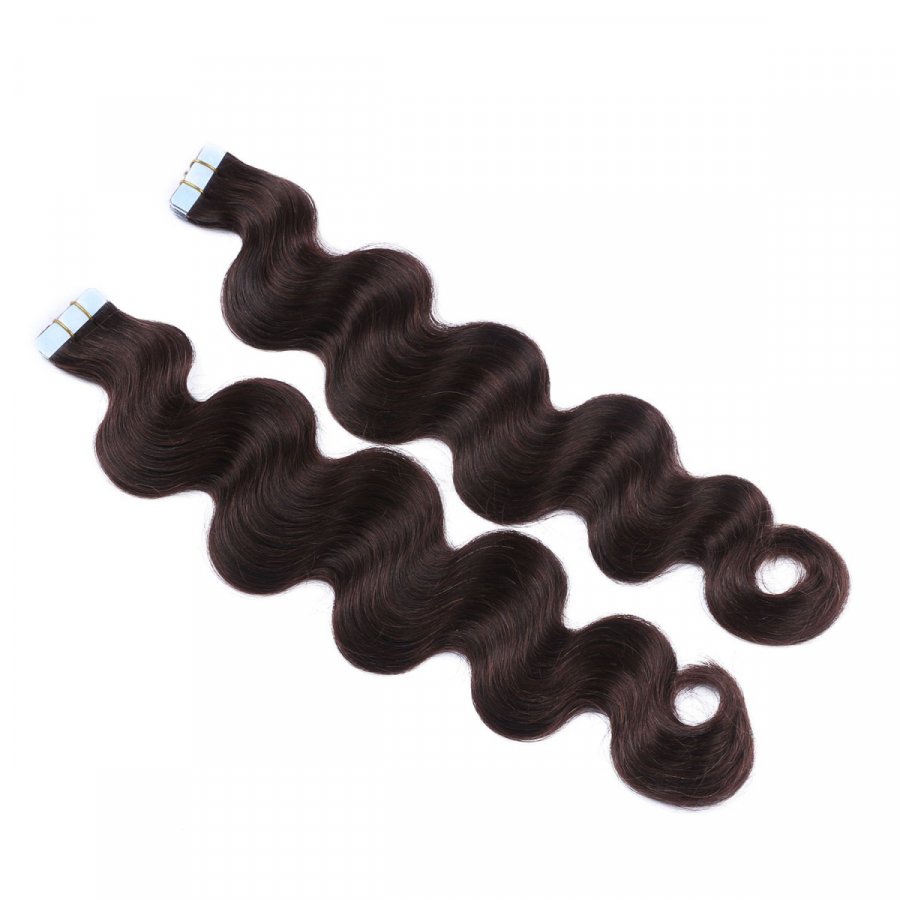 Tape Extensions #2 Dunkelbraun gewellt & box