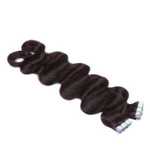 10 x Tape In - 2 - Dunkelbraun - GEWELLT Hair Extensions - 2,5g - NOVON EXTENTIONS 50 cm