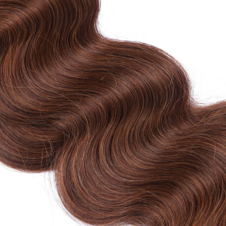 10 x Tape In - 6 - Braun - GEWELLT Hair Extensions - 2,5g - NOVON EXTENTIONS 50 cm