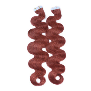 10 x Tape In - 14 - Rot - GEWELLT Hair Extensions - 2,5g - NOVON EXTENTIONS