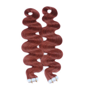 10 x Tape In - 14 - Rot - GEWELLT Hair Extensions - 2,5g - NOVON EXTENTIONS