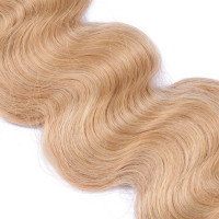 10 x Tape In - 18 - Naturaschblond - GEWELLT Hair Extensions - 2,5g - NOVON EXTENTIONS