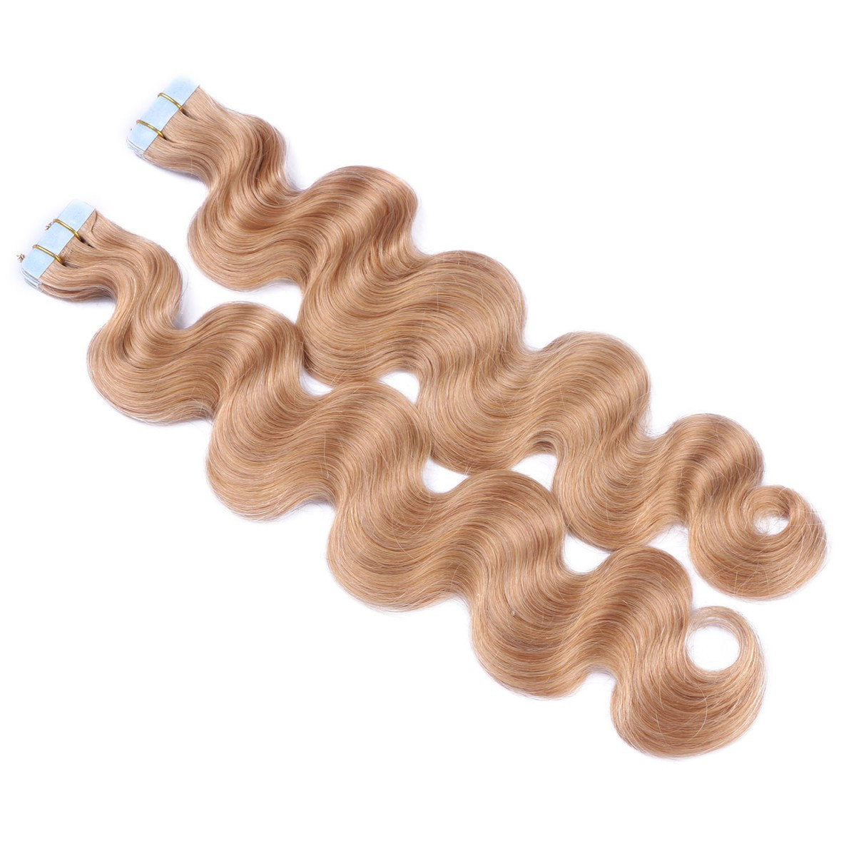 10 x Tape In - 20 - Aschblond - GEWELLT Hair Extensions -...