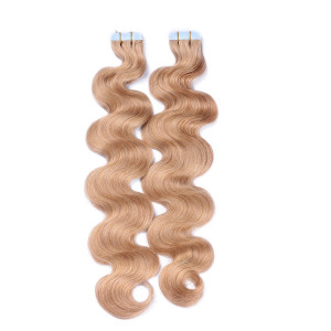 10 x Tape In - 20 - Aschblond - GEWELLT Hair Extensions - 2,5g - NOVON EXTENTIONS