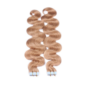 10 x Tape In - 20 - Aschblond - GEWELLT Hair Extensions - 2,5g - NOVON EXTENTIONS