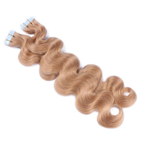 10 x Tape In - 20 - Aschblond - GEWELLT Hair Extensions - 2,5g - NOVON EXTENTIONS