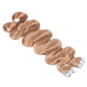 10 x Tape In - 20 - Aschblond - GEWELLT Hair Extensions - 2,5g - NOVON EXTENTIONS