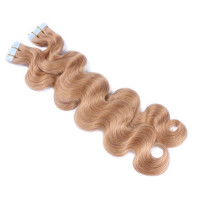10 x Tape In - 20 - Aschblond - GEWELLT Hair Extensions - 2,5g - NOVON EXTENTIONS