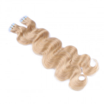 10 x Tape In - 24 - Goldblond - GEWELLT Hair Extensions - 2,5g - NOVON EXTENTIONS