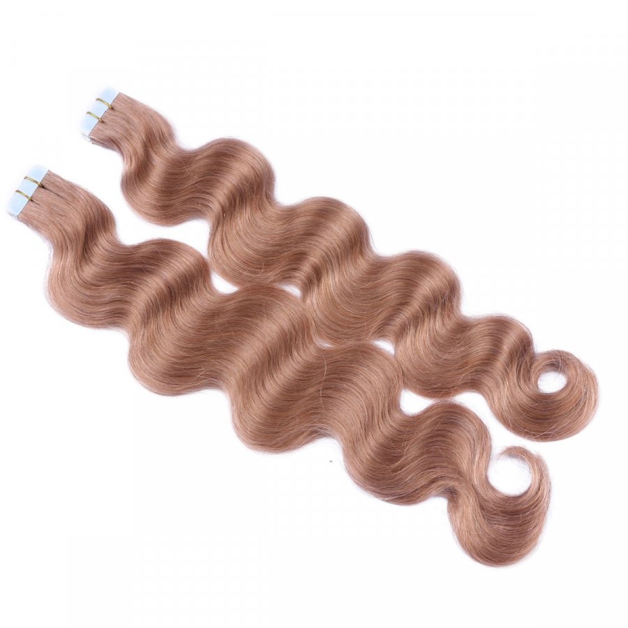 Tape Extensions #27 Honigblond gewellt aus Remy-Echthaar