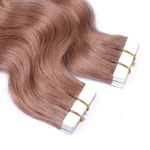 10 x Tape In - 27 - Honigblond - GEWELLT Hair Extensions - 2,5g - NOVON EXTENTIONS