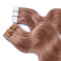 10 x Tape In - 27 - Honigblond - GEWELLT Hair Extensions - 2,5g - NOVON EXTENTIONS