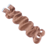 10 x Tape In - 27 - Honigblond - GEWELLT Hair Extensions - 2,5g - NOVON EXTENTIONS 50 cm