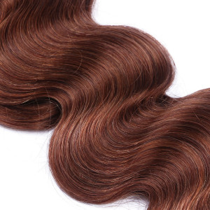 10 x Tape In - 33 - Rotbraun - GEWELLT Hair Extensions - 2,5g - NOVON EXTENTIONS