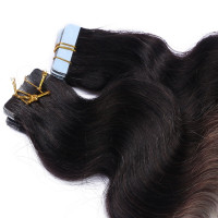 10 x Tape In - 1b/Silver Ombre - GEWELLT Hair Extensions - 2,5g - NOVON EXTENTIONS 60 cm