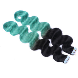 10 x Tape In - 1b/Sky Ombre - GEWELLT Hair Extensions - 2,5g - NOVON EXTENTIONS