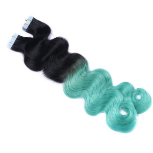10 x Tape In - 1b/Sky Ombre - GEWELLT Hair Extensions - 2,5g - NOVON EXTENTIONS