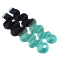 10 x Tape In - 1b/Sky Ombre - GEWELLT Hair Extensions - 2,5g - NOVON EXTENTIONS