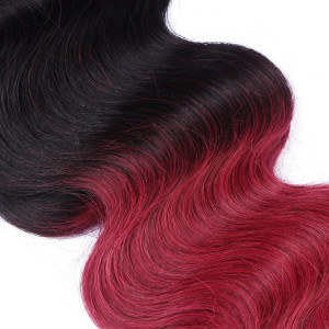 10 x Tape In - 1b/Burg Ombre - GEWELLT Hair Extensions - 2,5g - NOVON EXTENTIONS 60 cm