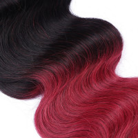 10 x Tape In - 1b/Burg Ombre - GEWELLT Hair Extensions - 2,5g - NOVON EXTENTIONS 60 cm