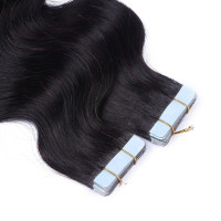 10 x Tape In - 1b/Burg Ombre - GEWELLT Hair Extensions - 2,5g - NOVON EXTENTIONS 60 cm