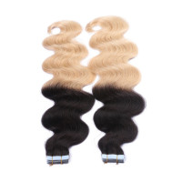 10 x Tape In - 1b/24 Ombre - GEWELLT Hair Extensions - 2,5g - NOVON EXTENTIONS