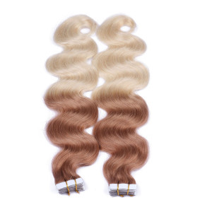 10 x Tape In - 12/60 Ombre - GEWELLT Hair Extensions - 2,5g - NOVON EXTENTIONS