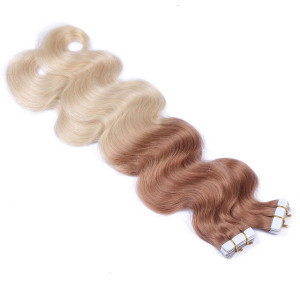 10 x Tape In - 12/60 Ombre - GEWELLT Hair Extensions - 2,5g - NOVON EXTENTIONS