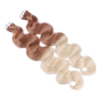 10 x Tape In - 12/60 Ombre - GEWELLT Hair Extensions - 2,5g - NOVON EXTENTIONS