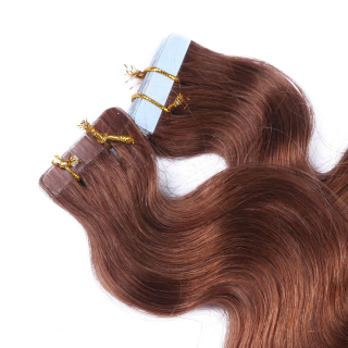 10 x Tape In - 4/27 Ombre - GEWELLT Hair Extensions - 2,5g - NOVON EXTENTIONS 50 cm