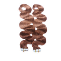 10 x Tape In - 4/27 Ombre - GEWELLT Hair Extensions - 2,5g - NOVON EXTENTIONS 50 cm